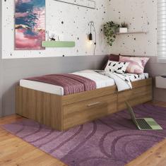 Cama Solteiro Tókio com 2 Portas Marrom - Art In Móveis