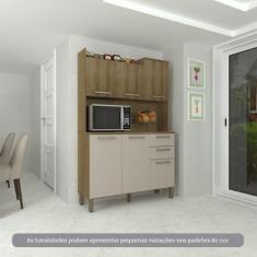 Cozinha Compacta 6 Portas E 2 Gavetas Com Tampo Luciane Móveis Carvalh