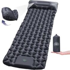 Colchao Inflavel Solteiro Multiuso Bomba Embutida 190cm Camping Acampa