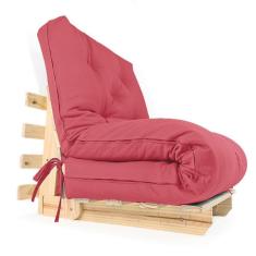 Sofa Cama Solteiro Futon Dobrável Goiaba