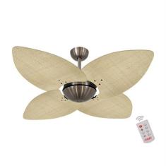 Ventilador de Teto Dormamu Bronze Office 4 Pás Palmae Natural 127V com