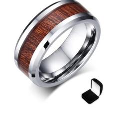 Anel Masculino Tungstênio Retrô Madeira 8mm - Judith Joias, 20