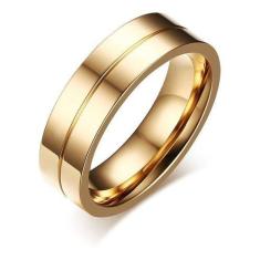 Unidade Aliança Anel Masculino 6mm Titânio Banhado A Ouro - Judith Joi