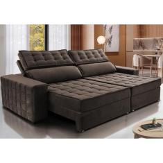 Sofá Retrátil e Reclinável 2,55m Cama inBox Big Star com SoftGelD40 Ve