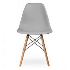 Cadeira De Jantar Charles Eiffel Eames Dsw Base Madeira Wood - Marca Inovartte - Cor Cinza