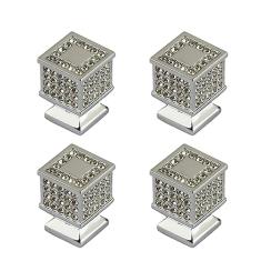 LFWATAXY Gaveta de puxadores e puxadores de metal brilhante elegante para armário de cristal 4 peças, gaveta de cômoda de móveis (com parafusos)