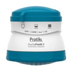 Chuveiro Ducha Pratik 3 Temperaturas, Branco/Azul Claro, 5400W, 220V
