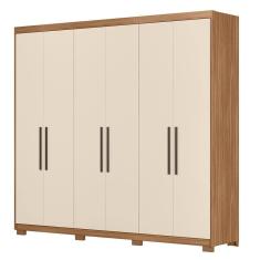 Guarda Roupa Venice 6 Portas, 2 Gavetas E 4 Cabideiros Amêndola Off White Com Pés - Demóbile Amêndola Off White