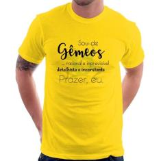 Camiseta Sou de Gêmeos - Foca na Moda, Amarelo, GG