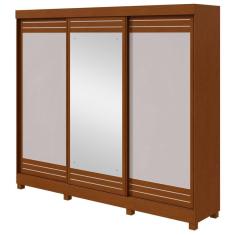 Guarda-roupas Casal Nice 3 Portas 1 Espelho 4 Gavetas Flex Com Pés Frassino Off White