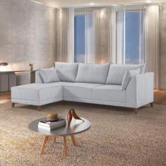 Sofá de Canto 5 Lugares com Almofadas 268cm Sevilha - Martins Estofado