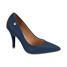 Vizzano Scarpin Salto Médio Bico Fino Azul Marinho 39