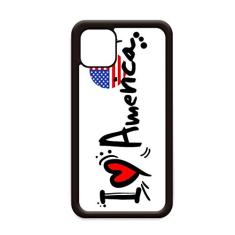 Capa I Love America World Flag Heart para iPhone 12 Pro Max para Apple Mini Mobile Case Shell