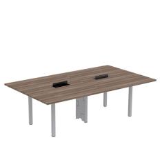Mesa Reunião para Escritório 3200x1200 Mrcpb3212 Walnut/Cinza