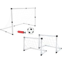 Mini Trave Gol Futebol Infantil 2 Em 1 C/ Bola E Bomba - DM Toys