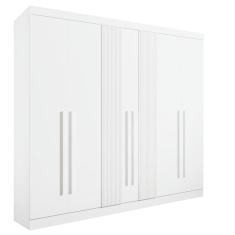 Guarda Roupa Casal 6 Portas 6 Gavetas - Da Vinci Plus Ripado-Branco - Móveis D`Doro