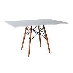 Mesa de Jantar Retangular Eiffel Wood Branca 120 cm - New Green