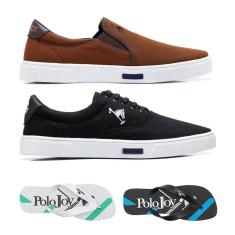 Kit 1 Tênis Iate 1 Tênis e 2 Chinelos Polo Joy-Masculino
