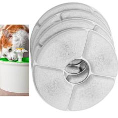Filtro Refil Kit 4 Uni Carvao Ativado Fonte Agua Bebedouro Pet Gato Cachorro Caes Petshop Animais Potavel Limpo Higienico