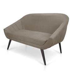 Namoradeira Giovana 02 Lugares Suede de Ferro Marrom Rato