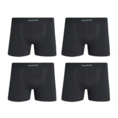 Kit 4 Cuecas Lupo Boxer Micromodal Sem Costura 00661-001, GG, Grafite