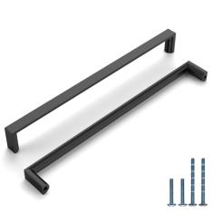KNOKLOCK Pacote com 10 puxadores de armário de cozinha de 254 mm (10 polegadas) preto fosco puxadores de armário de cozinha puxadores de gaveta para armário guarda-roupa