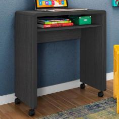 Mesa Escrivaninha Smile 1 Prateleira Preto - Olivar Móveis, Preto, Ind