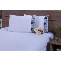 Jogo Lençol Solteiro 2 Peças 1,90X0,90X16Cm 180 Fios Branco