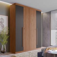 Guarda Roupa Buriti 4 Portas Jatobá/grafite