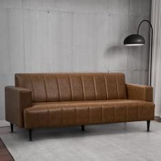 Sofá 3 Lugares 203cm em Sintético Uvaia CabeCasa MadeiraMadeira Marrom