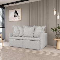 Sofá Retrátil e Reclinável 3 Lugares 180cm Dália Cabecasa Madeiramadeira Mescla Prata