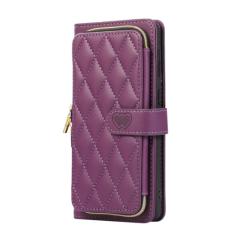 Capa de telefone carteira de couro com cordão crossbody para Samsung Galaxy S24 S23 Ultra S22 Plus S21 S20 FE S10 Capa flip com corda de pulso, roxo escuro, para Samsung S21 Ultra