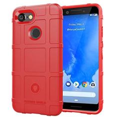 Capa para Google Pixel 3, proteção robusta, material TPU de fibra de carbono, macia, antiderrapante, antiimpressões digitais, capa totalmente protetora para Google Pixel 3