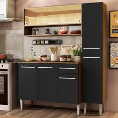Cozinha Compacta Madesa Emilly Art Com Balc o E Arm rio Vidro