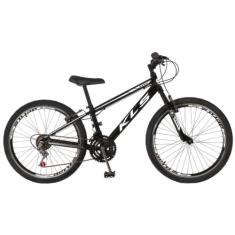 Bicicleta Aro 24 Alumínio Kls Sport Gold Freio V-Brake Mtb 21 Marchas,