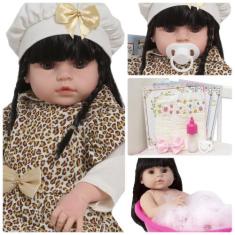 Boneca Bebê Reborn Recém Nascida Fofinha Conjunto Oncinha - Cegonha Re