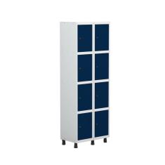 Armário Locker Guarda-roupa 8 Portas Aço Grp 502/8 Branco/Azul Delrei