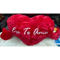 Coração De Pelúcia Com Mãos Eu Te Amo Dizeres Namorado 70cm(FE6850) - 