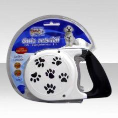 Guia Retrátil para Cães até 20kg 3m  - Western Pet, Branco