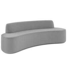 Sofá 4 Lugares Curvo Sala de Estar Living Cancún D02 Veludo Cinza 230 cm C-317 - Lyam Decor