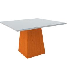 Mesa De Jantar Para 6 Lugares Tampo De Madeira Com Vidro Jasmin 1,35m 
