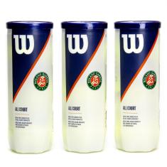 Bola de Tênis Wilson Roland Garros All Court - Pack com 3 Tubos