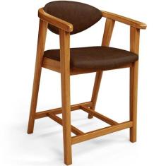 Banqueta Baixa Para Cozinha Sala de Jantar Bancada Cecília L02 materia