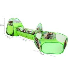 Barraca 3 em 1 Infantil Dobrável Dinossauro 3x1 com Toca Tunel Piscina