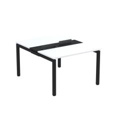 Mesa Plataforma Dupla com Pé de Aço para Coworking 120X140/2P PDC12/14/2P Branco/Preto