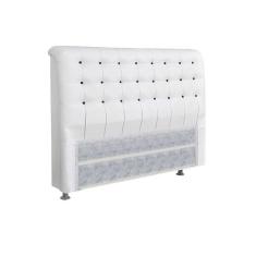 Painel De Cama Box Estofada Casal Dama Plus Courano Branco-preto - Simbal