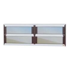 Janela de Alumínio Basculante 2 Seções 40x120cm Vidro Espelhado Elite 