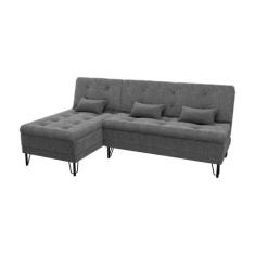 Sofá Cama e Chaise 3 lugares 200cm Nice Cinza Matrix