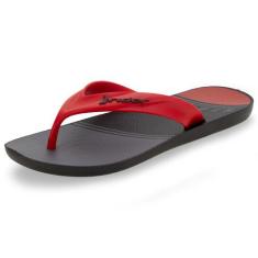 Chinelo masculino strike graphics rider - 11074, Cinza, Vermelho, 39/4
