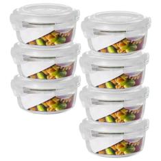 Conjunto 7 Potes 400Ml Vidro Hermético Mantimentos Marmita